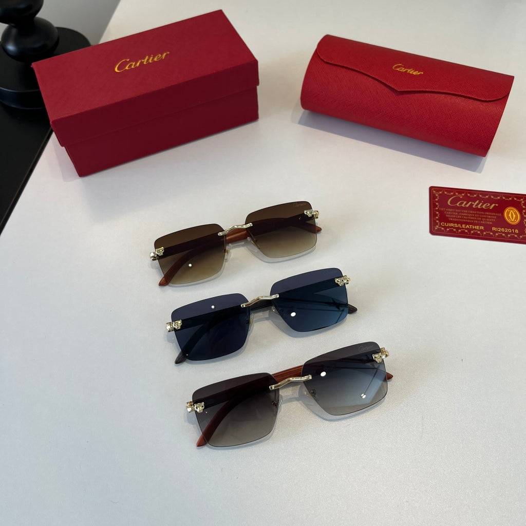 Cartier Lightweight Metal Rimless Silver Lens Sunglasses for Men & Wo - 493705 - detail image 11