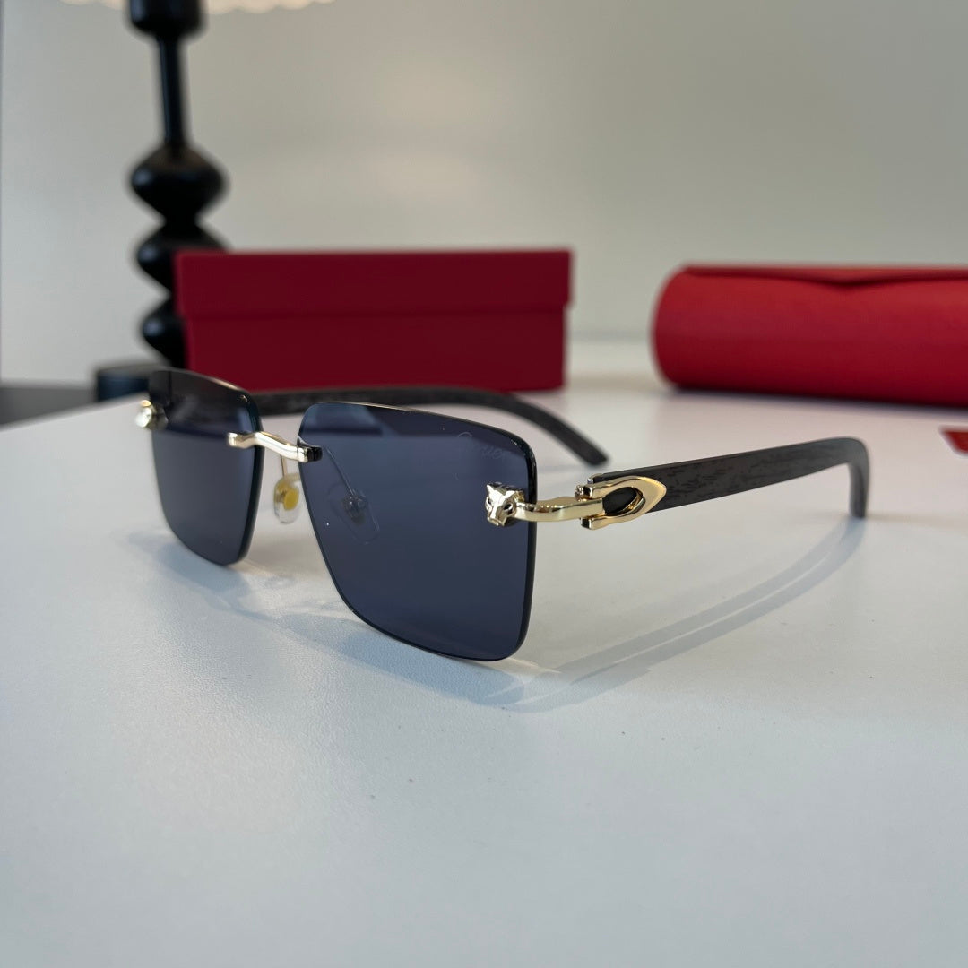 Cartier Lightweight Metal Rimless Silver Lens Sunglasses for Men & Wo - 372232 - detail image 3