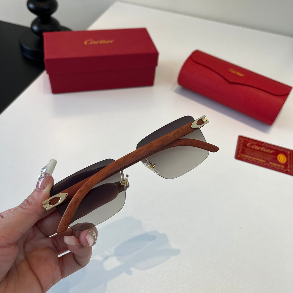 Cartier Lightweight Metal Rimless Silver Lens Sunglasses for Men & Wo - 415992 - detail image 8