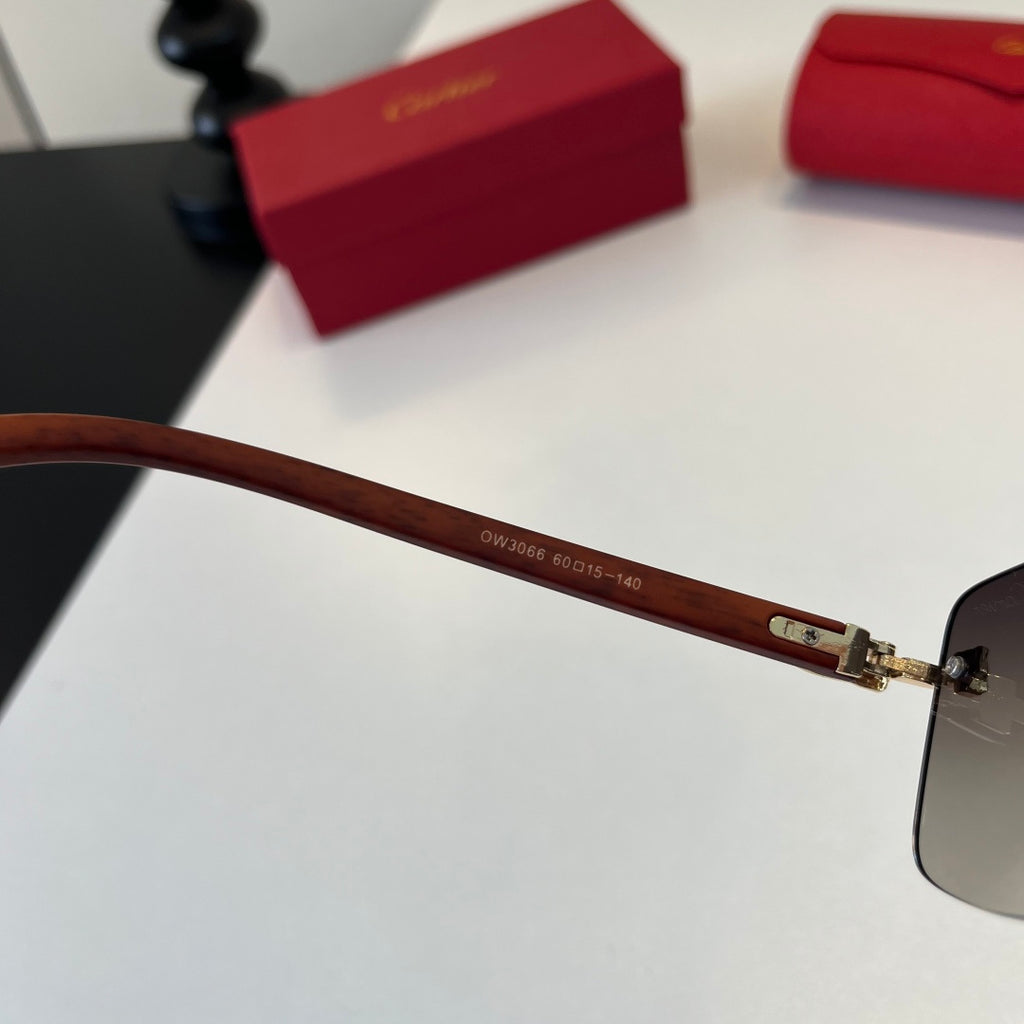 Cartier Lightweight Metal Rimless Silver Lens Sunglasses for Men & Wo - 372233 - detail image 9