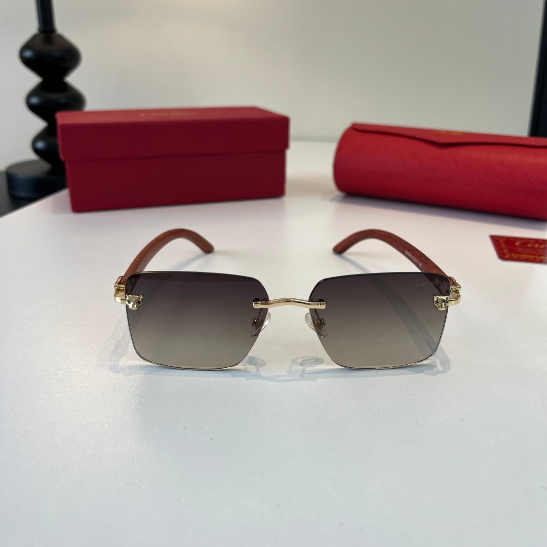 Cartier Lightweight Metal Rimless Silver Lens Sunglasses for Men & Wo - 372233 - detail image 2