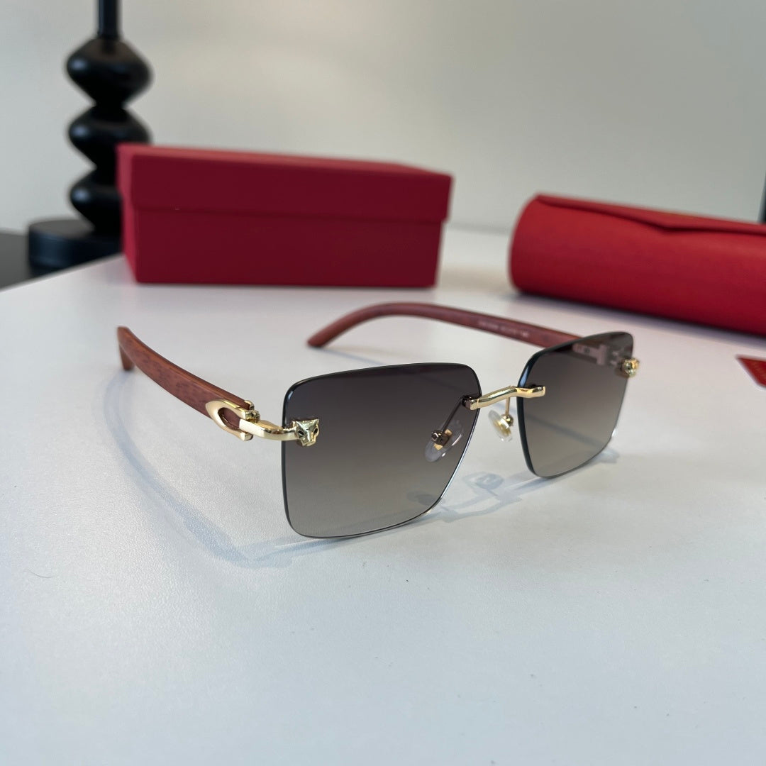 Cartier Lightweight Metal Rimless Silver Lens Sunglasses for Men & Wo - 372233