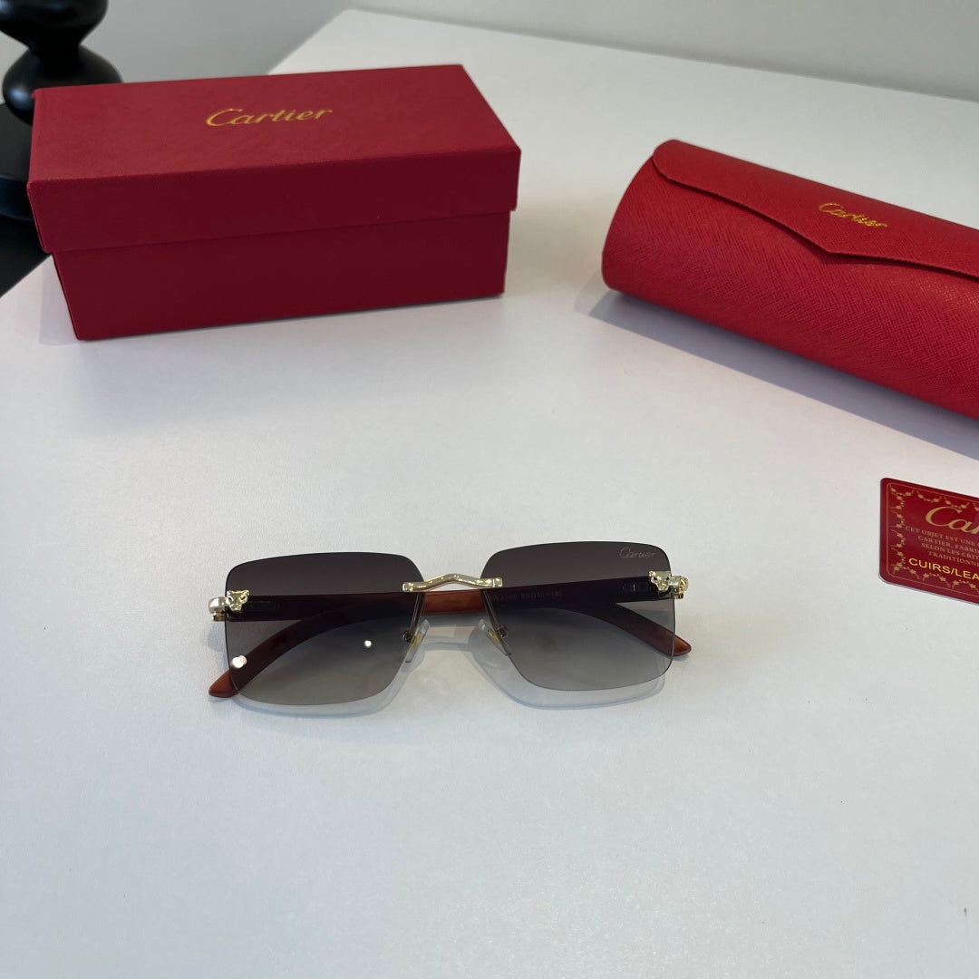 Cartier Lightweight Metal Rimless Silver Lens Sunglasses for Men & Wo - 372233 - detail image 6