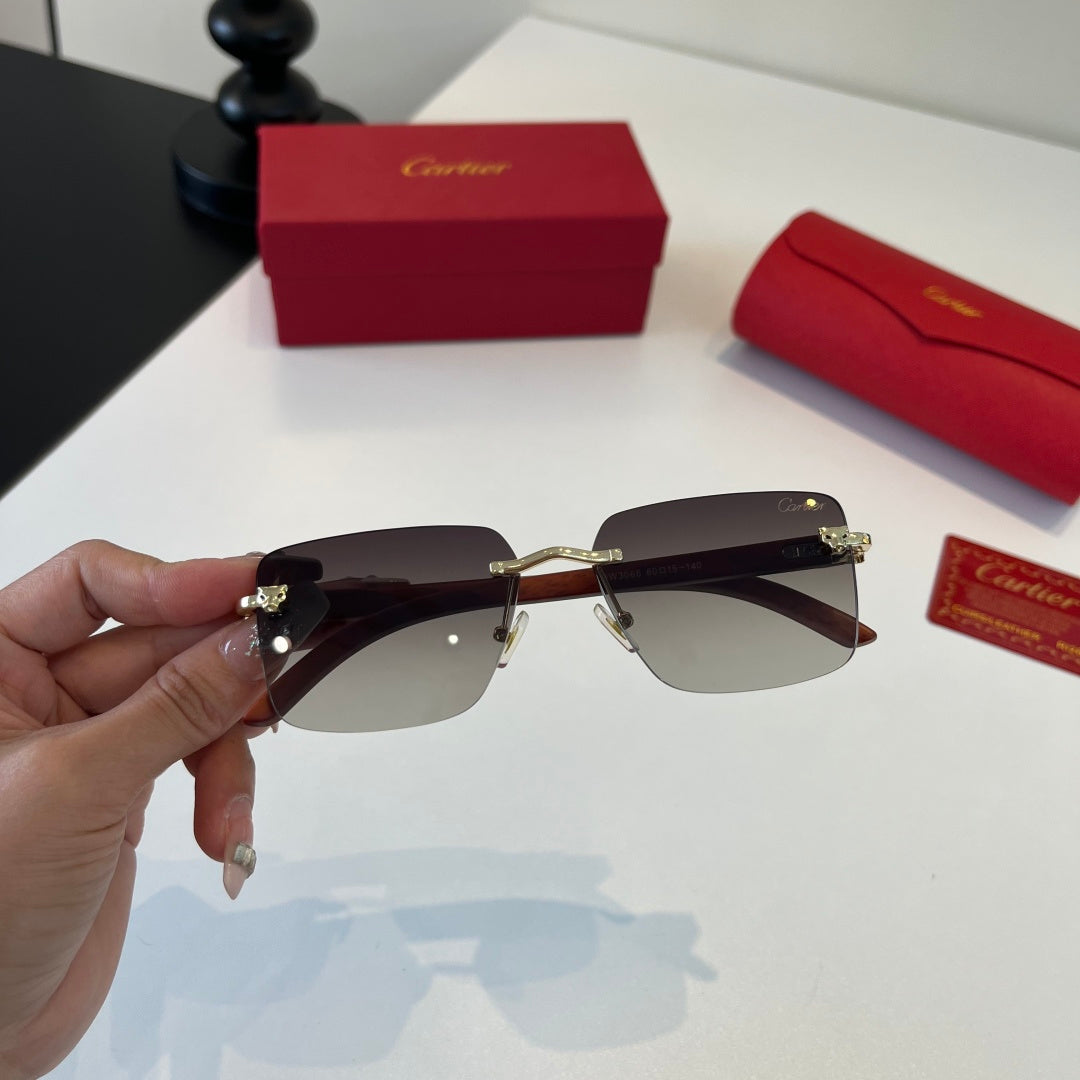Cartier Lightweight Metal Rimless Silver Lens Sunglasses for Men & Wo - 372233 - detail image 4