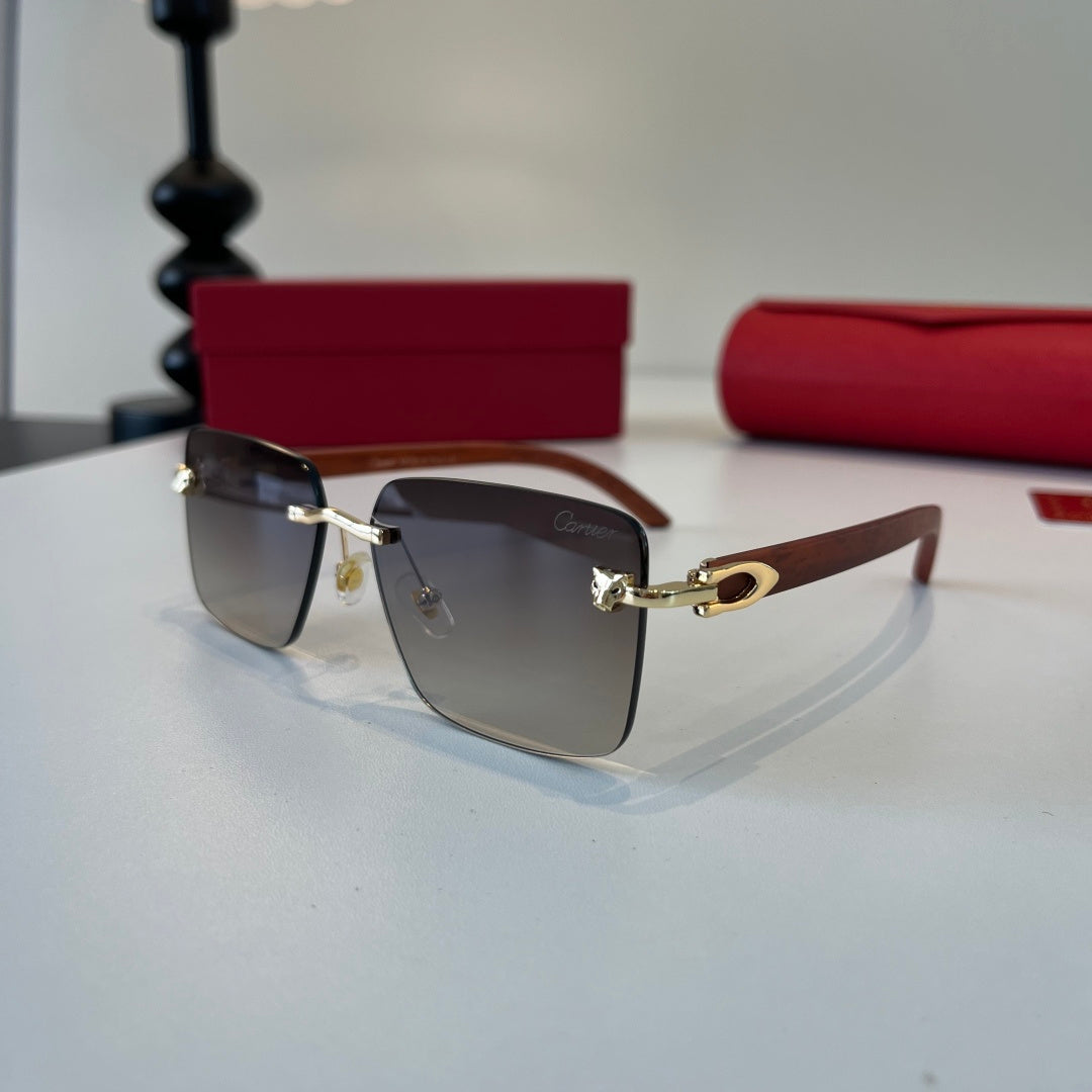 Cartier Lightweight Metal Rimless Silver Lens Sunglasses for Men & Wo - 493706 - detail image 3