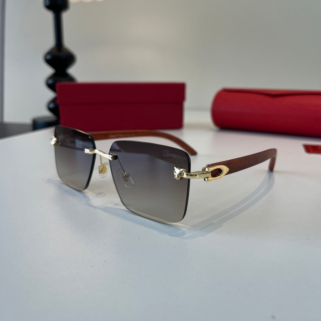 Cartier Lightweight Metal Rimless Silver Lens Sunglasses for Men & Wo - 372233 - detail image 3