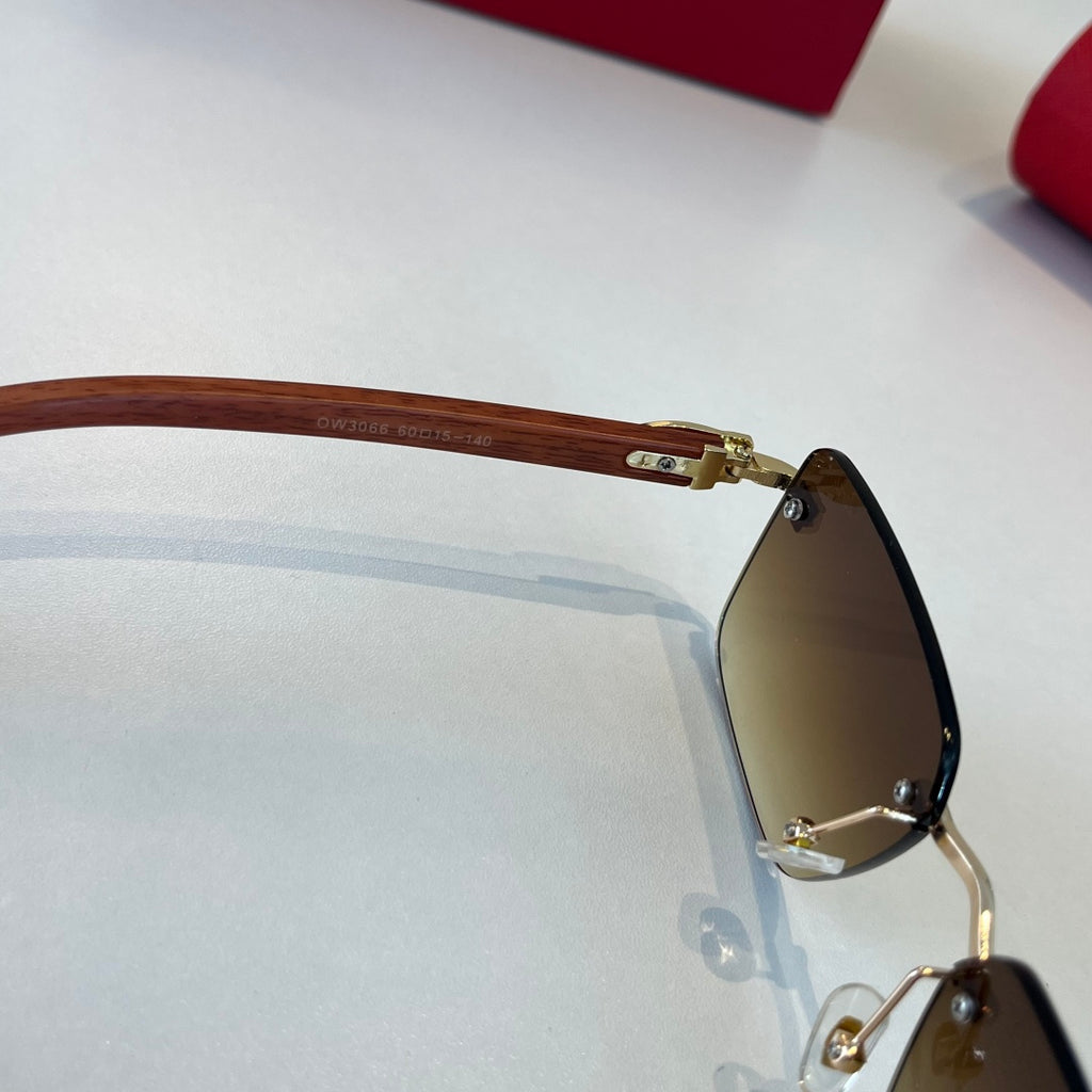 Cartier Lightweight Metal Rimless Brown Lens Sunglasses for Men & Wom - 372234 - detail image 9