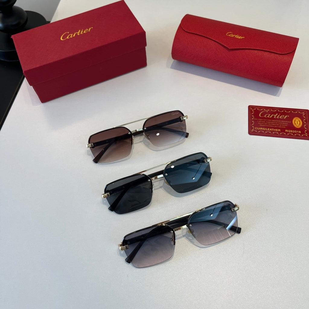 Cartier Lightweight Metal Rimless Silver Lens Sunglasses for Men & Wo - 493709 - detail image 11
