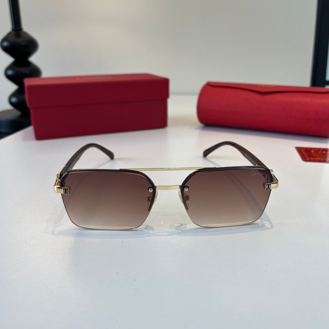 Cartier Lightweight Metal Rimless Silver Lens Sunglasses for Men & Wo - 372235 - detail image 2