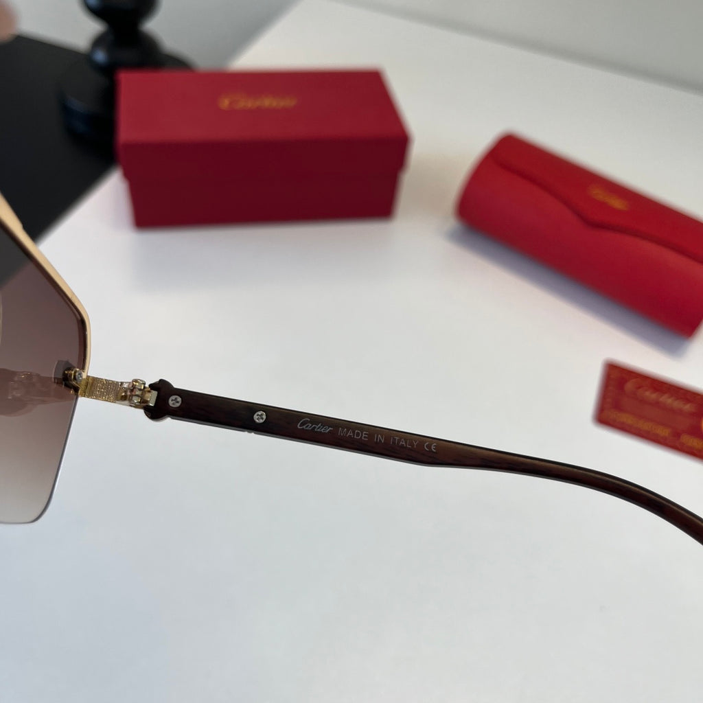 Cartier Lightweight Metal Rimless Silver Lens Sunglasses for Men & Wo - 372235 - detail image 10