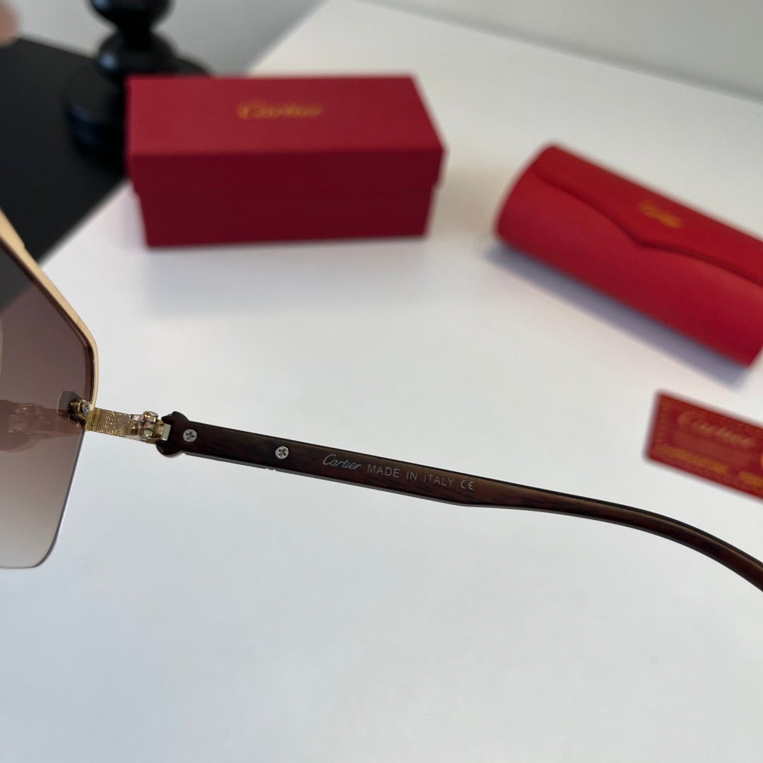 Cartier Lightweight Metal Rimless Silver Lens Sunglasses for Men & Wo - 372235 - detail image 10