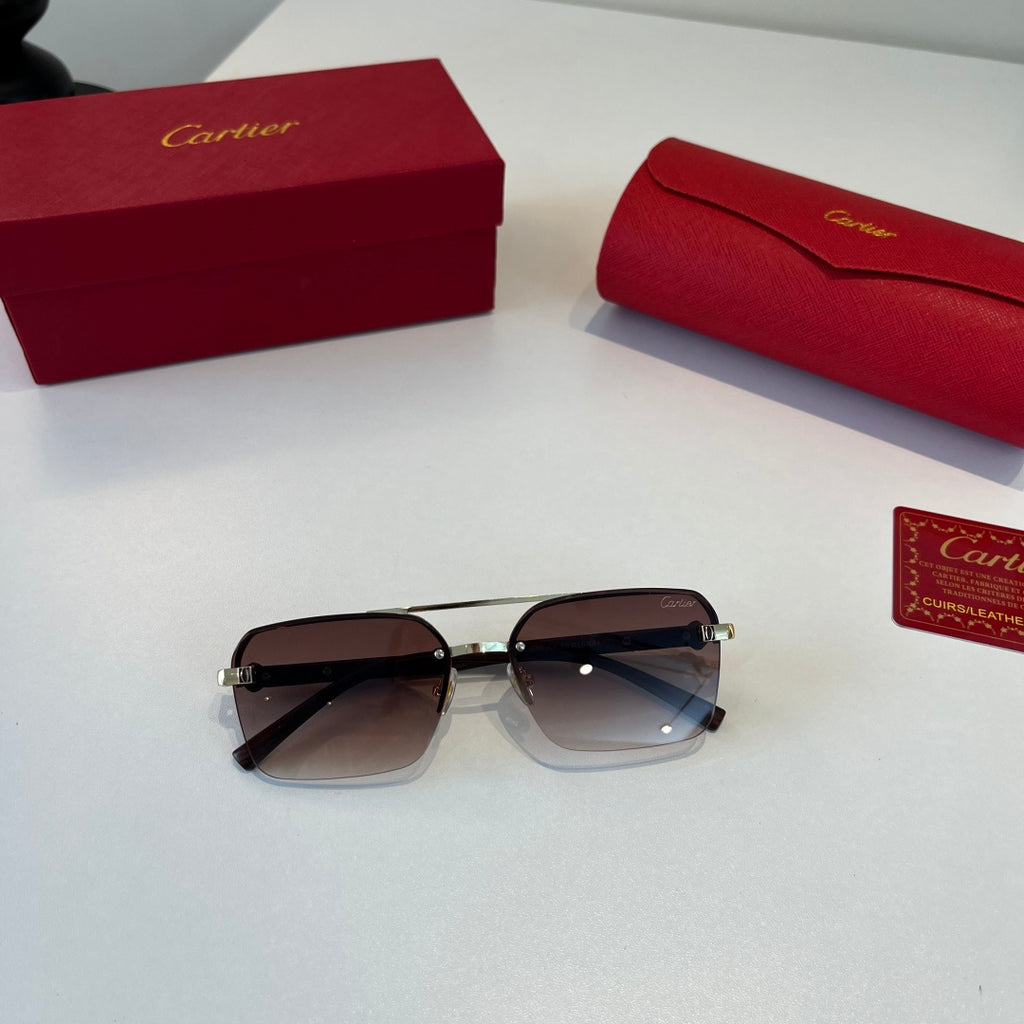 Cartier Lightweight Metal Rimless Silver Lens Sunglasses for Men & Wo - 372235 - detail image 11