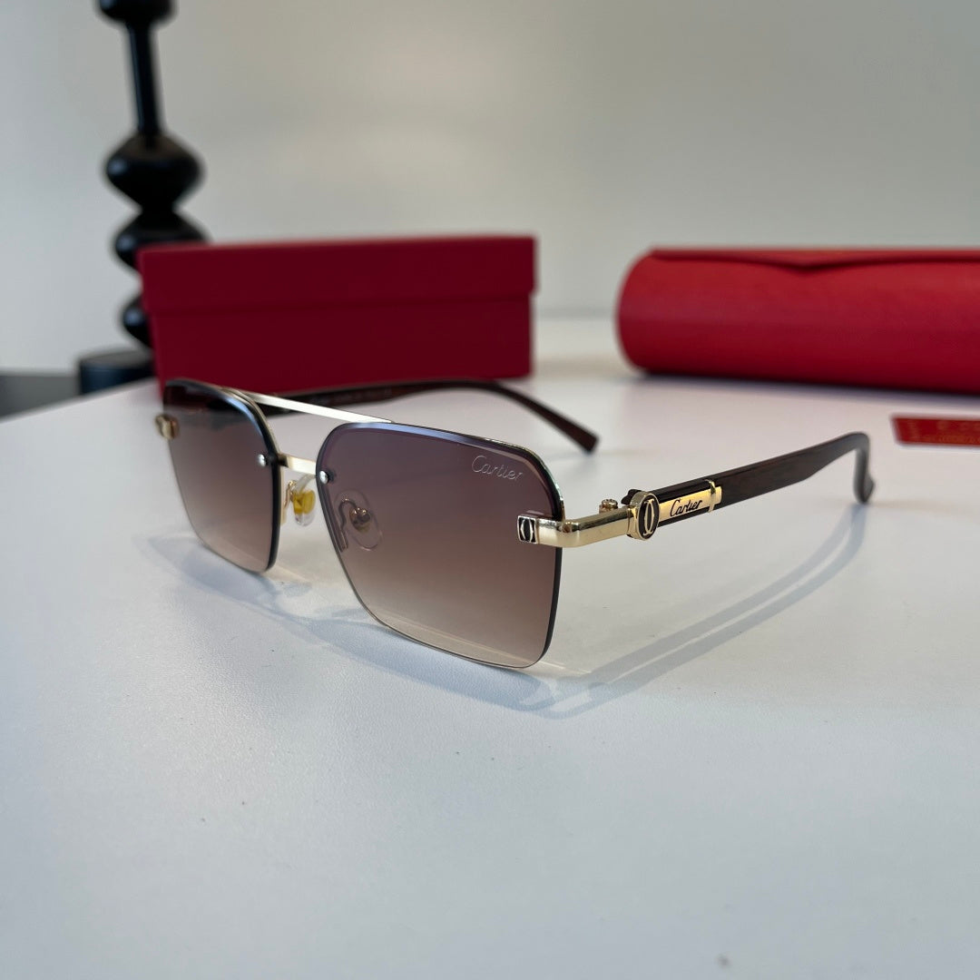 Cartier Lightweight Metal Rimless Silver Lens Sunglasses for Men & Wo - 372235 - detail image 3
