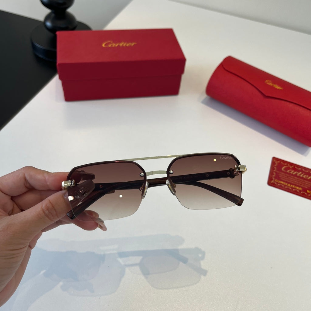 Cartier Lightweight Metal Rimless Silver Lens Sunglasses for Men & Wo - 415994 - detail image 5