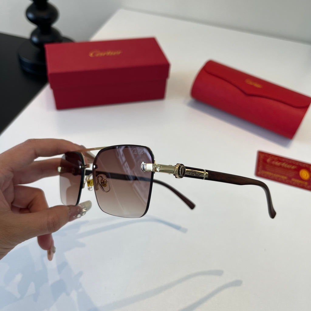 Cartier Lightweight Metal Rimless Silver Lens Sunglasses for Men & Wo - 415994 - detail image 4