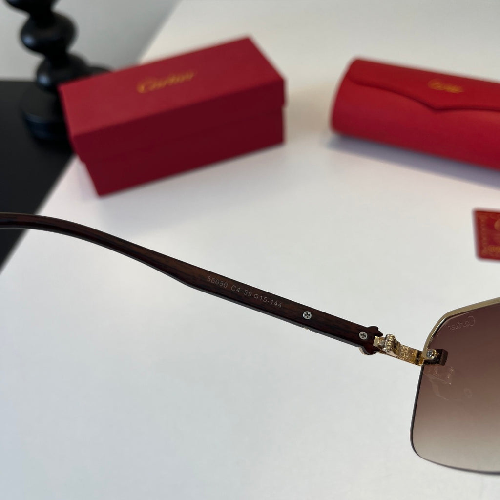 Cartier Lightweight Metal Rimless Silver Lens Sunglasses for Men & Wo - 415994 - detail image 9