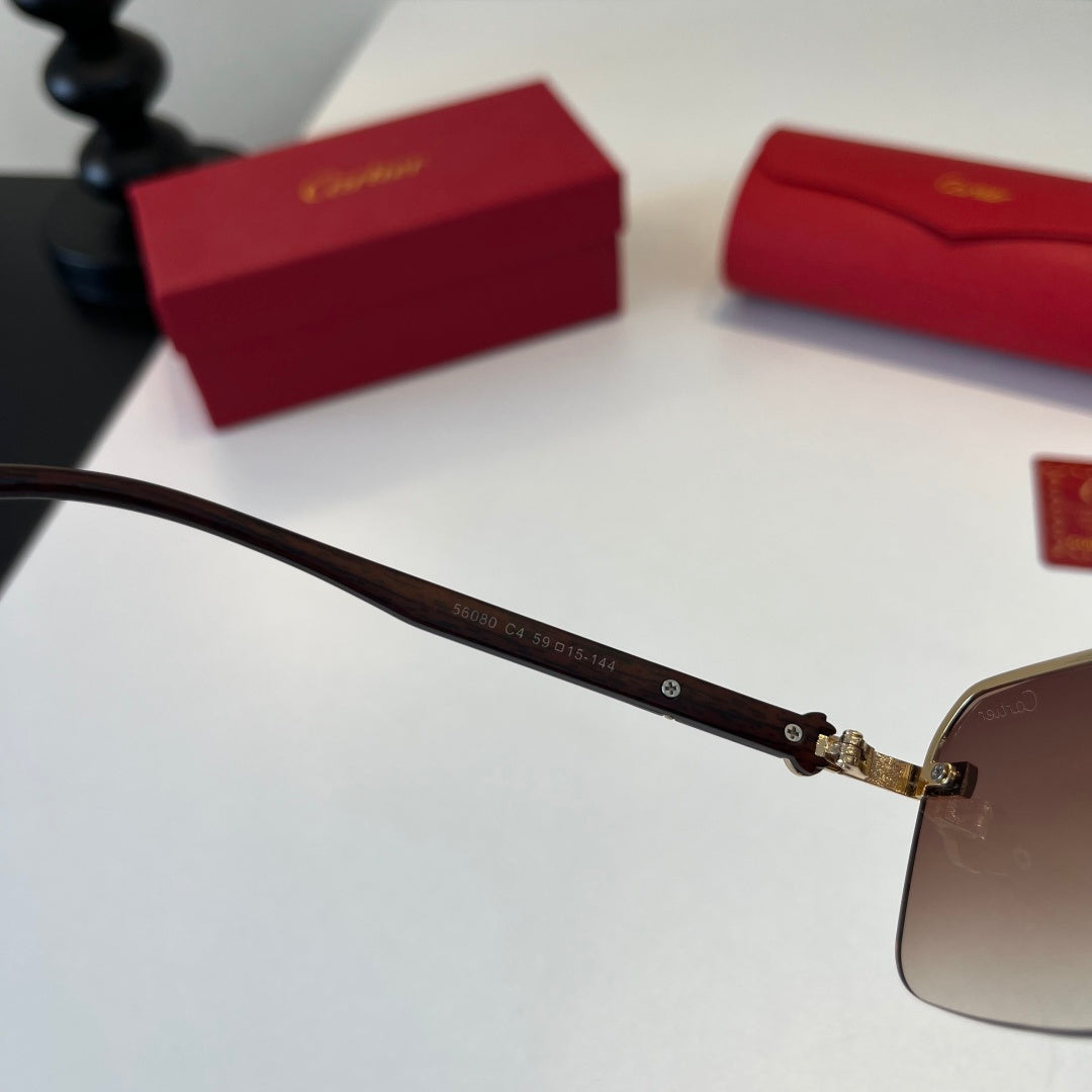 Cartier Lightweight Metal Rimless Silver Lens Sunglasses for Men & Wo - 415994 - detail image 9
