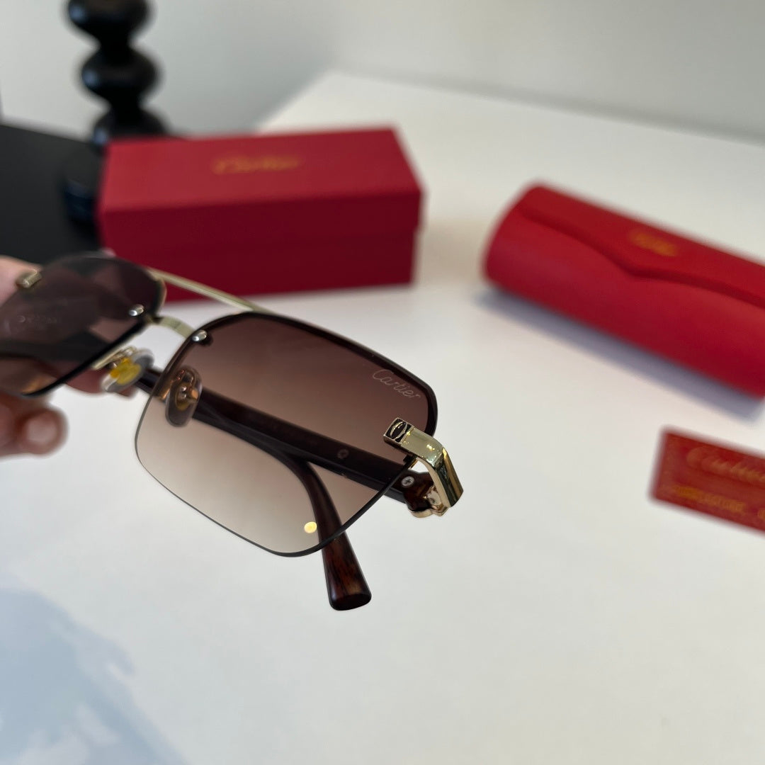 Cartier Lightweight Metal Rimless Silver Lens Sunglasses for Men & Wo - 493708 - detail image 6