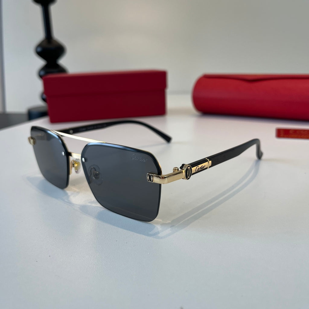Cartier Lightweight Metal Rimless Silver Lens Sunglasses for Men & Wo - 372236 - detail image 3