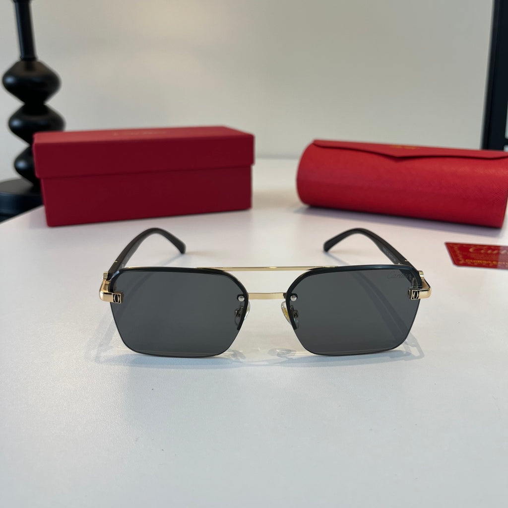 Cartier Lightweight Metal Rimless Silver Lens Sunglasses for Men & Wo - 372236 - detail image 2