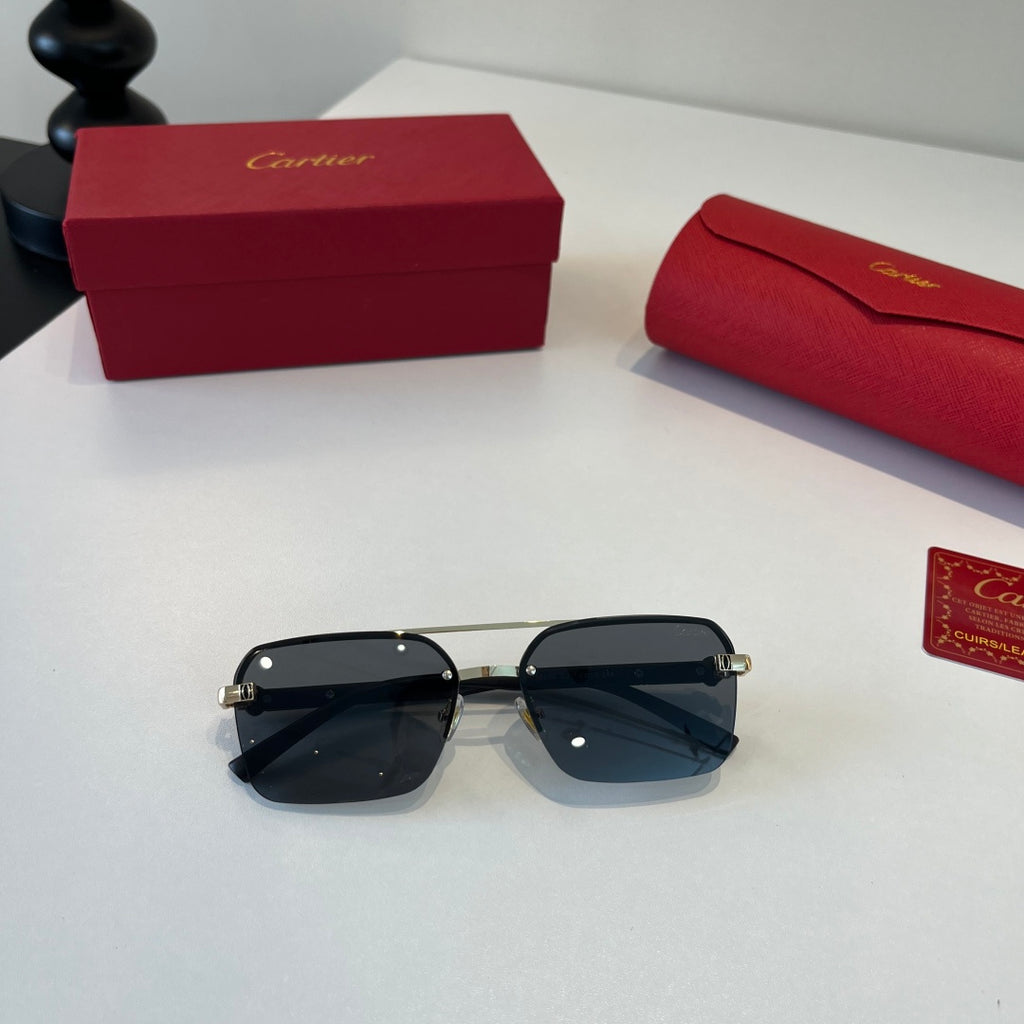 Cartier Lightweight Metal Rimless Silver Lens Sunglasses for Men & Wo - 372236 - detail image 8