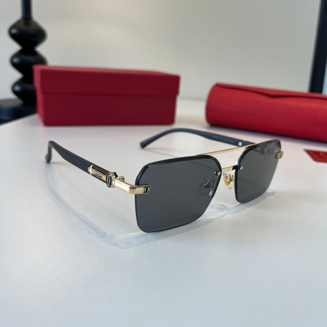 Cartier Lightweight Metal Rimless Silver Lens Sunglasses for Men & Wo - 493709