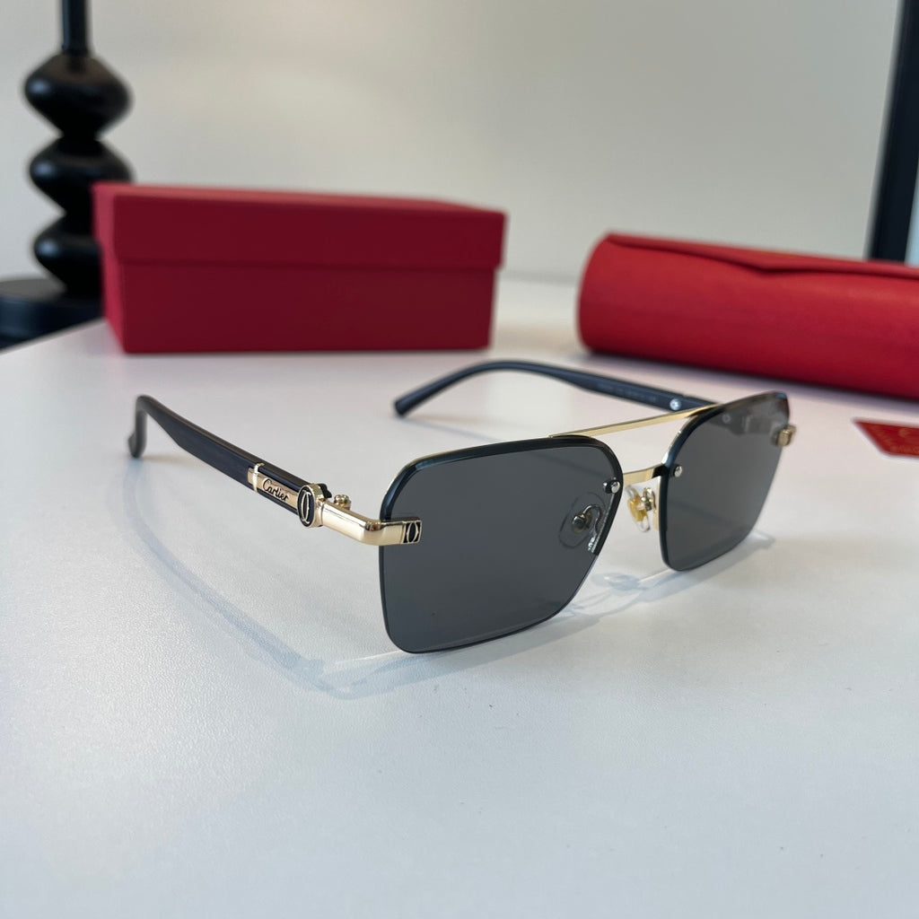 Cartier Lightweight Metal Rimless Silver Lens Sunglasses for Men & Wo - 372236