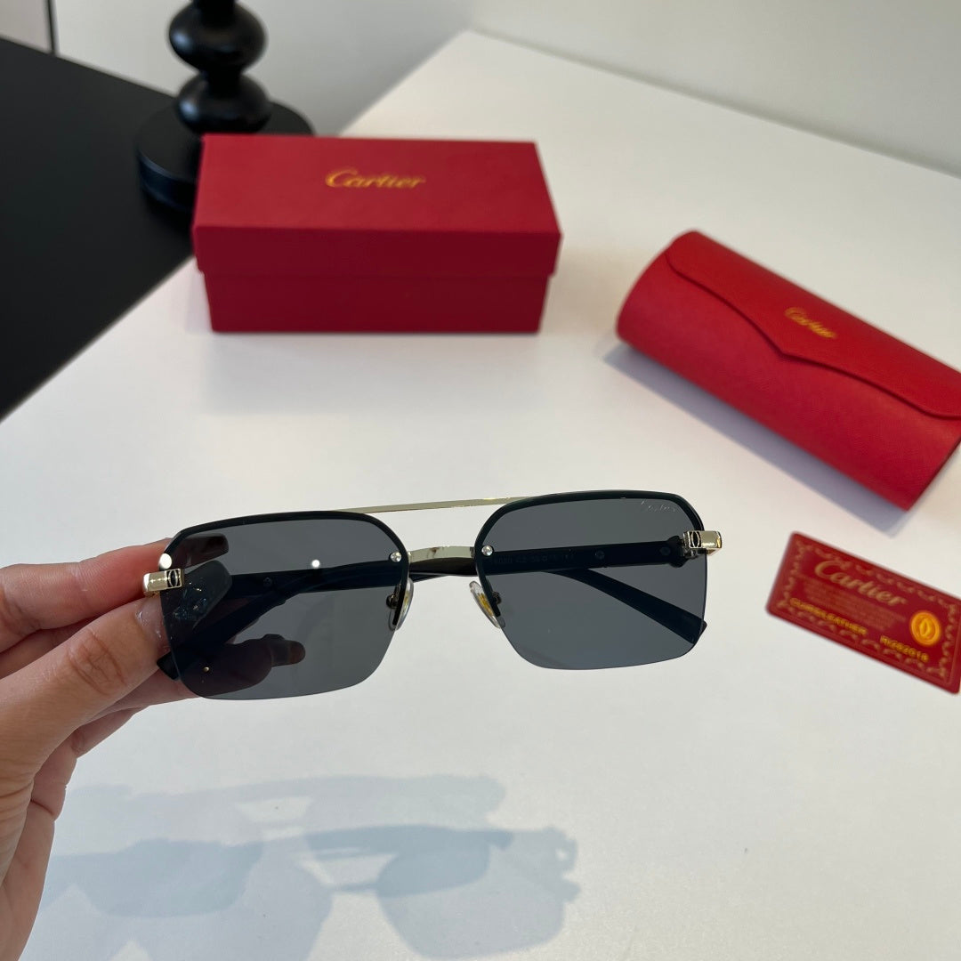 Cartier Lightweight Metal Rimless Silver Lens Sunglasses for Men & Wo - 372236 - detail image 7