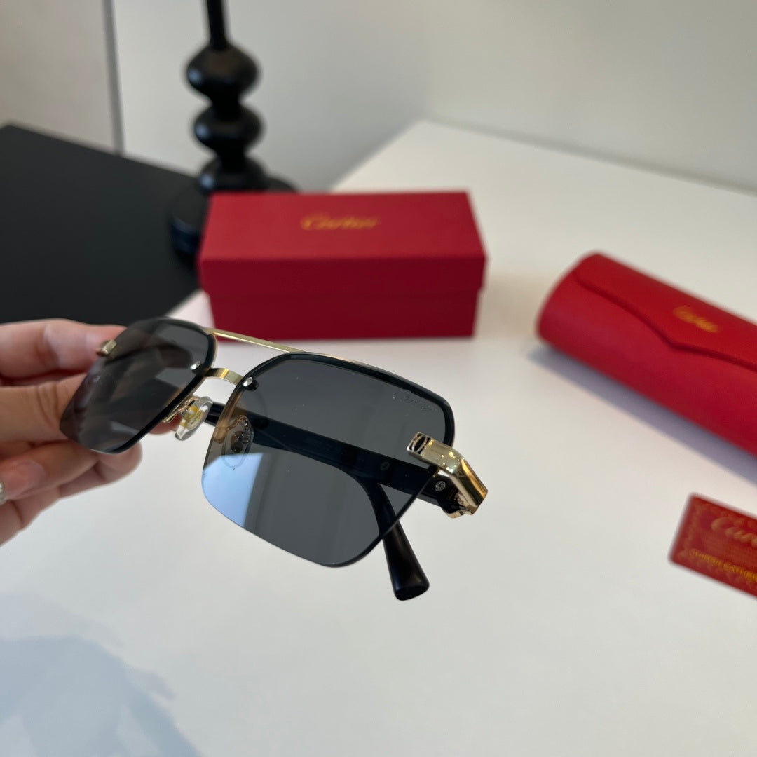 Cartier Lightweight Metal Rimless Silver Lens Sunglasses for Men & Wo - 372236 - detail image 4