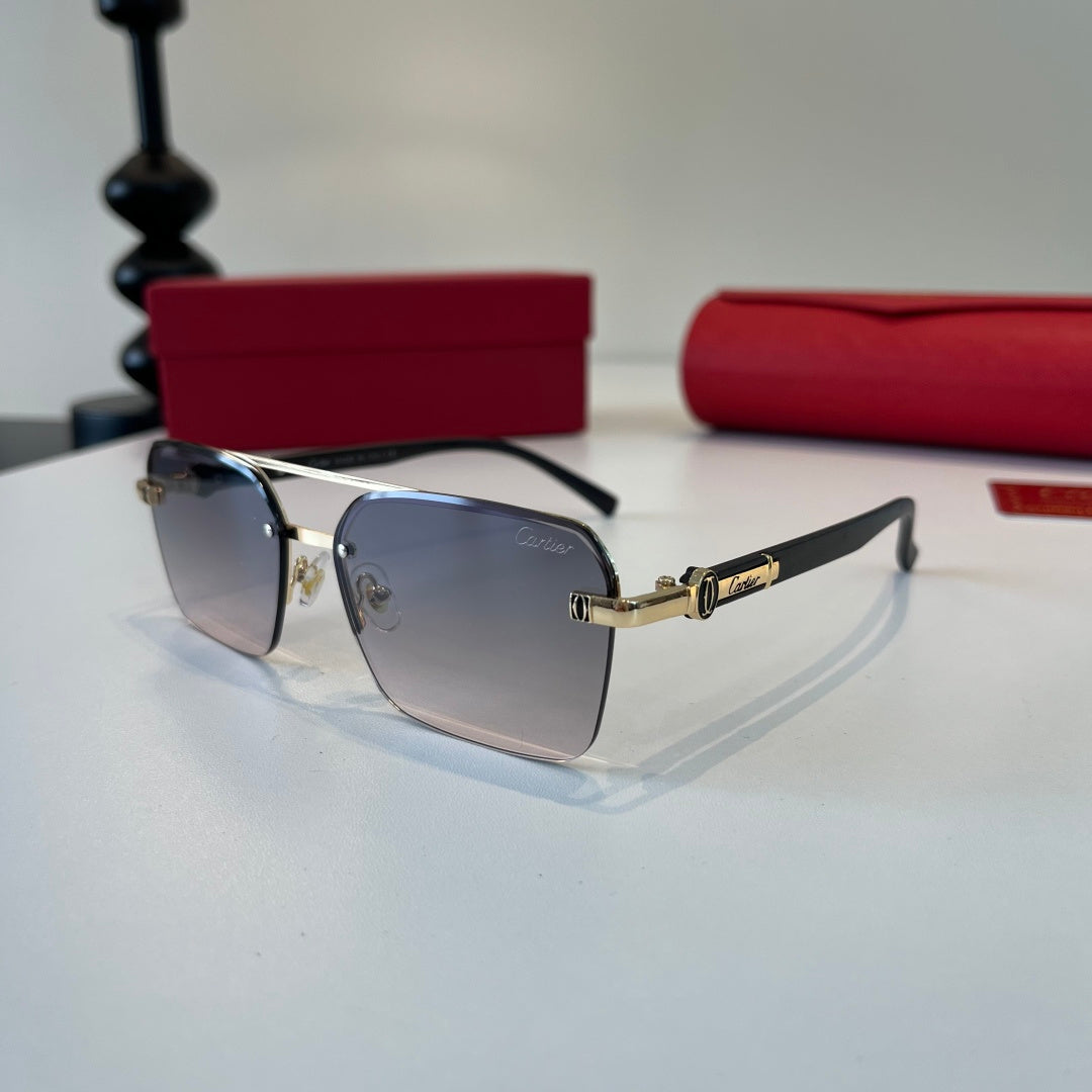 Cartier Lightweight Metal Rimless Silver Lens Sunglasses for Men & Wo - 372237 - detail image 3