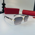Cartier Lightweight Metal Rimless Silver Lens Sunglasses for Men & Wo - 372237