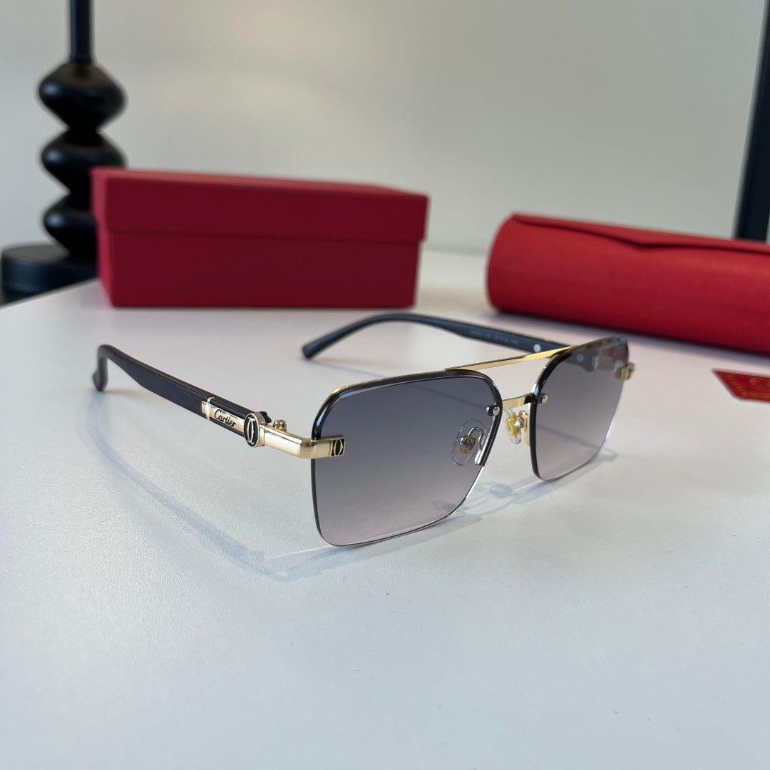 Cartier Lightweight Metal Rimless Silver Lens Sunglasses for Men & Wo - 372237