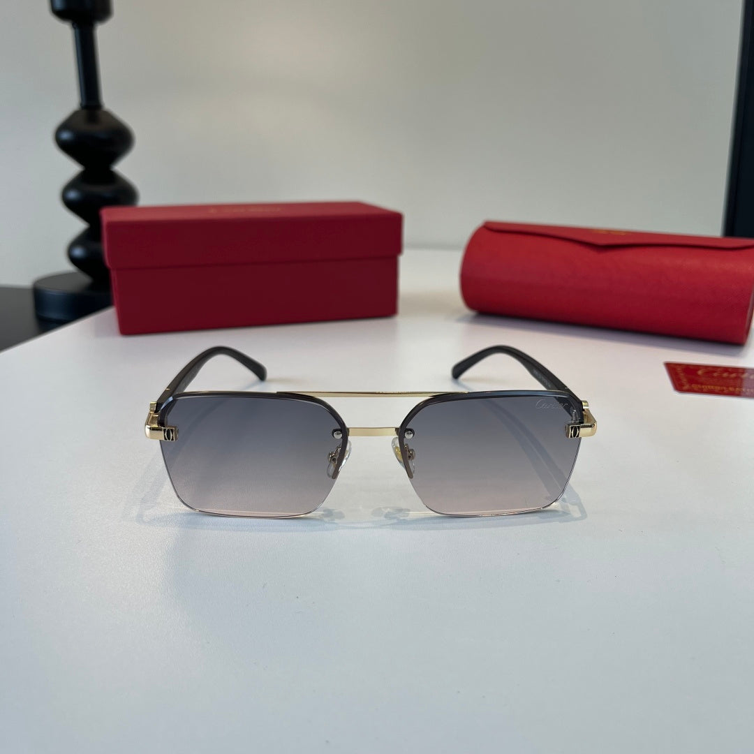 Cartier Lightweight Metal Rimless Silver Lens Sunglasses for Men & Wo - 372237 - detail image 2