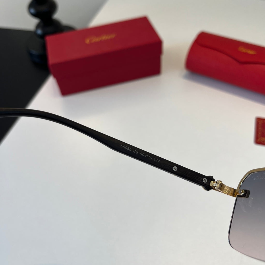 Cartier Lightweight Metal Rimless Silver Lens Sunglasses for Men & Wo - 372237 - detail image 9