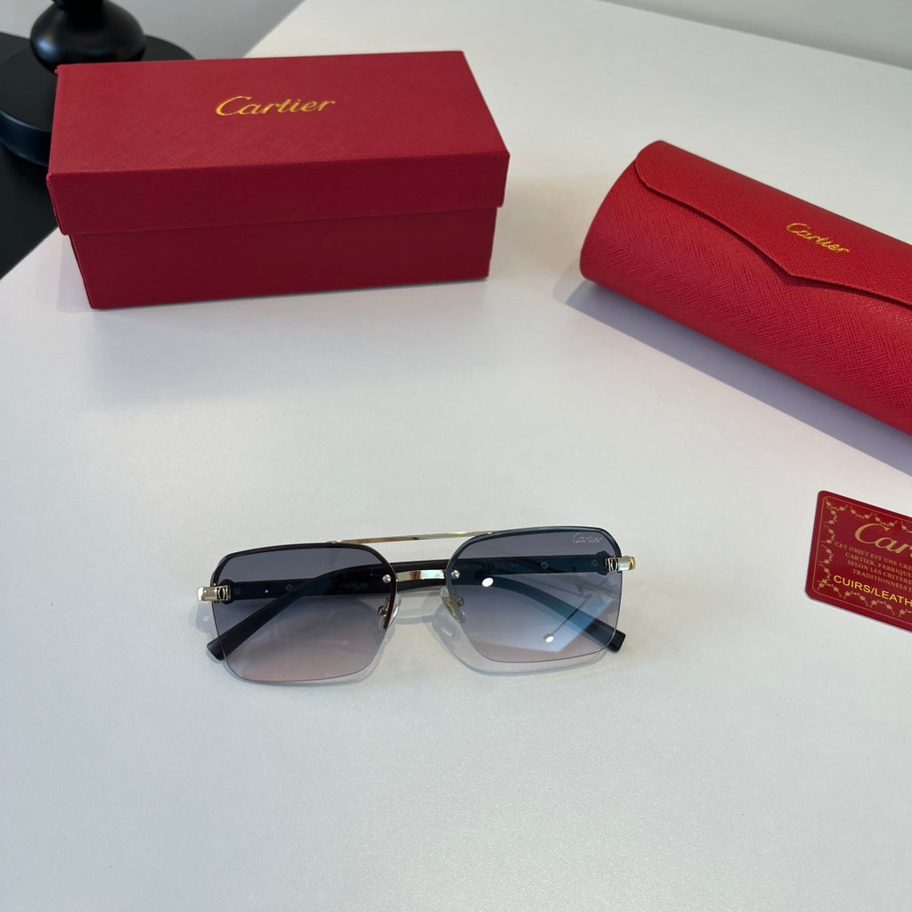 Cartier Lightweight Metal Rimless Silver Lens Sunglasses for Men & Wo - 372237 - detail image 4
