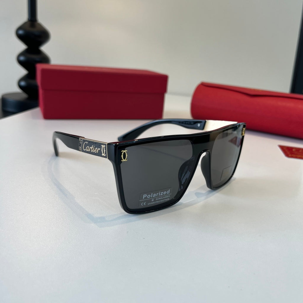 Cartier Lightweight Metal Rimless Black Lens Sunglasses for Men & Wom - 372238