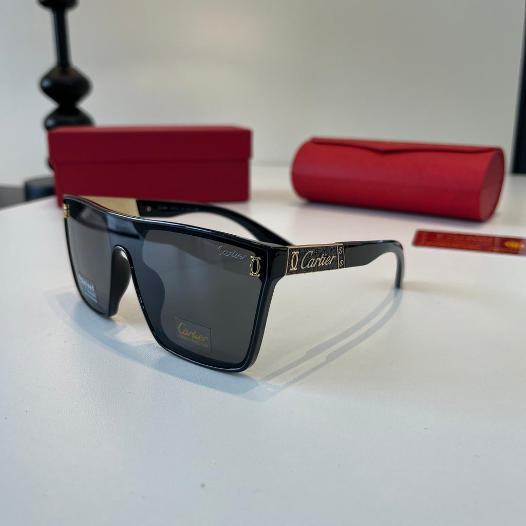 Cartier Lightweight Metal Rimless Black Lens Sunglasses for Men & Wom - 493711 - detail image 3