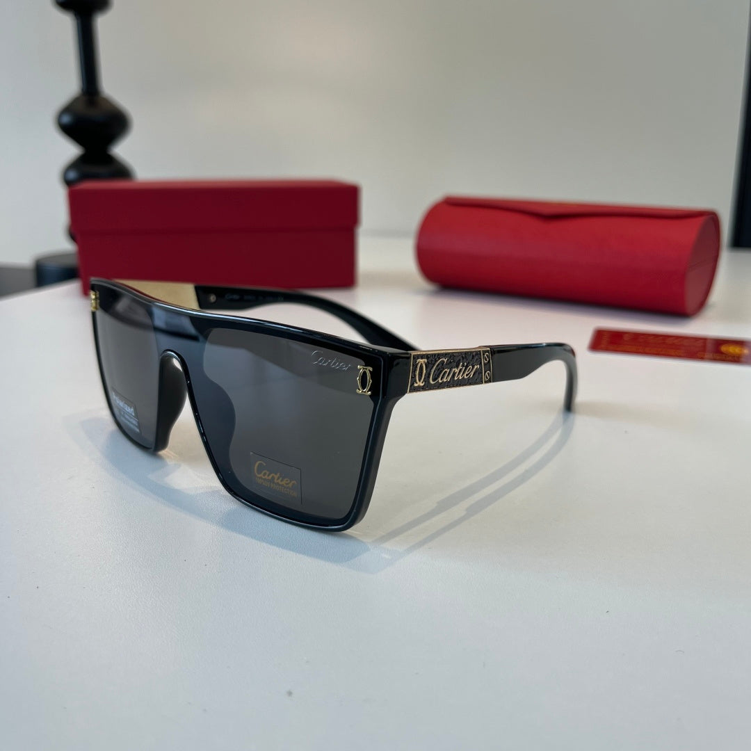Cartier Lightweight Metal Rimless Black Lens Sunglasses for Men & Wom - 372238 - detail image 3