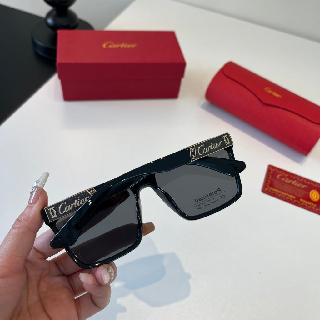 Cartier Lightweight Metal Rimless Black Lens Sunglasses for Men & Wom - 372238 - detail image 8