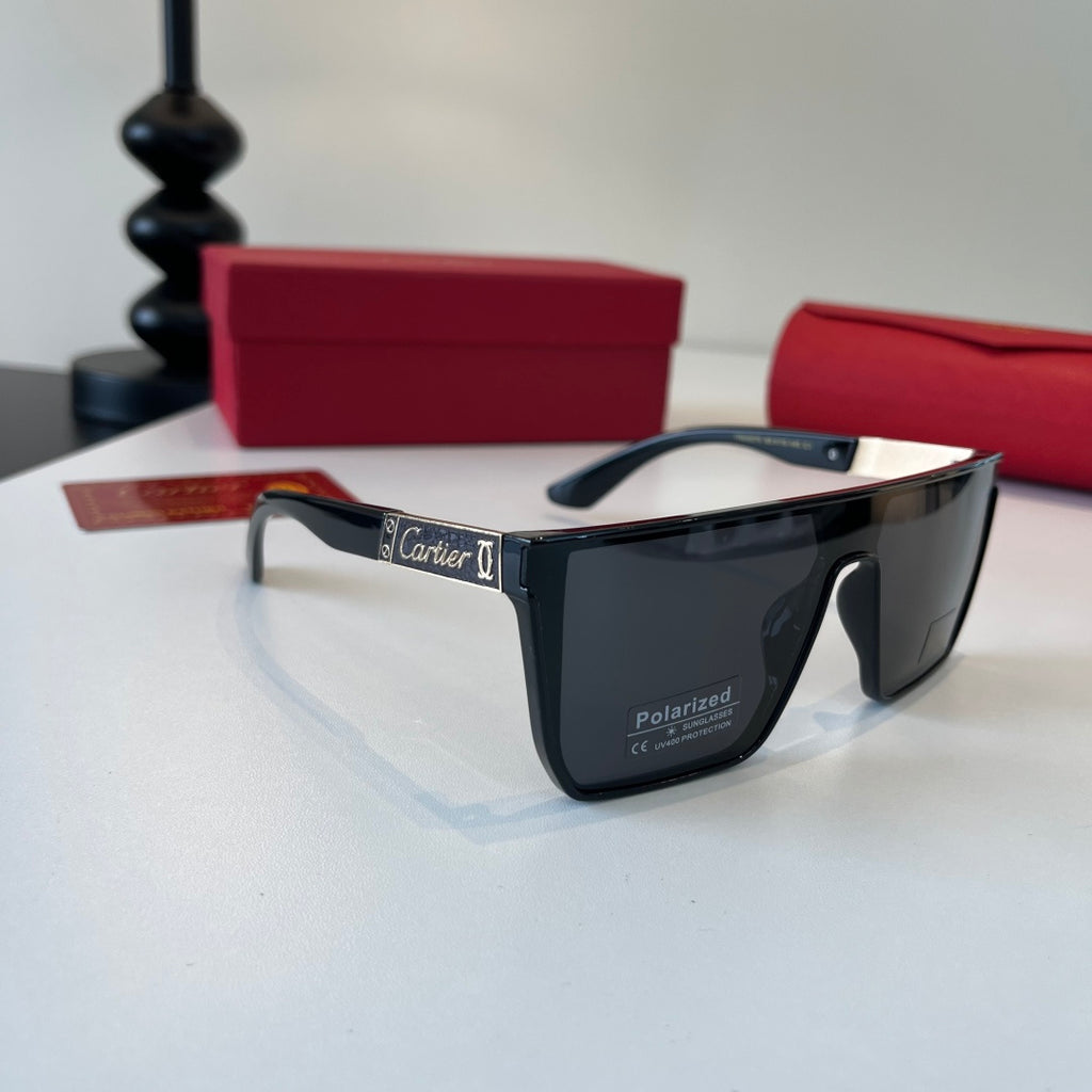 Cartier Lightweight Metal Rimless Black Lens Sunglasses for Men & Wom - 372240