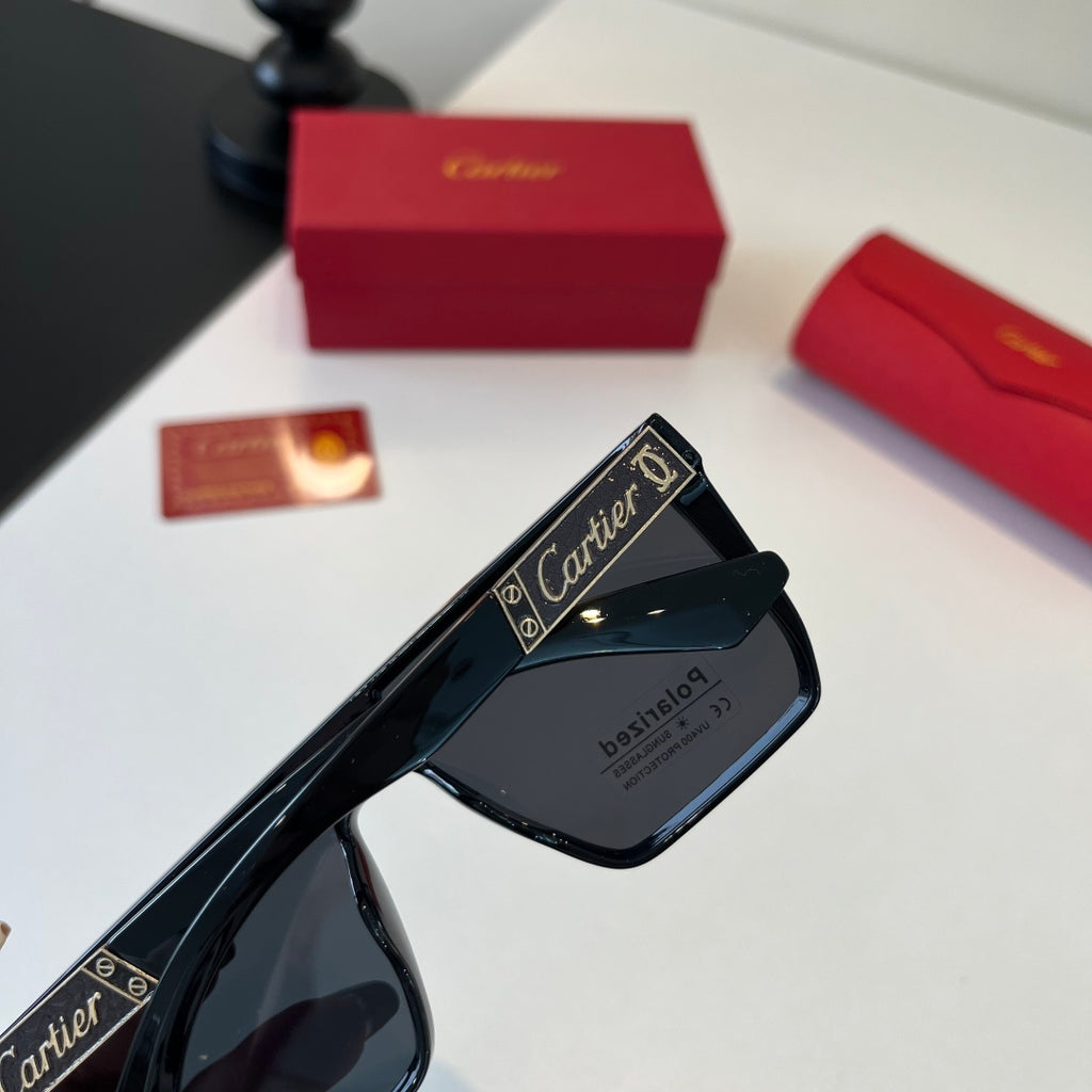 Cartier Lightweight Metal Rimless Black Lens Sunglasses for Men & Wom - 372240 - detail image 6
