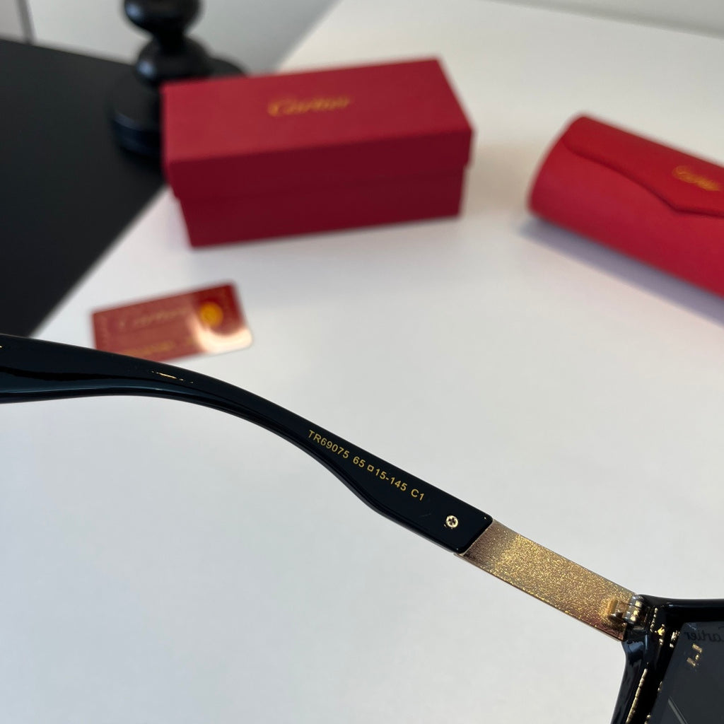 Cartier Lightweight Metal Rimless Black Lens Sunglasses for Men & Wom - 372240 - detail image 8