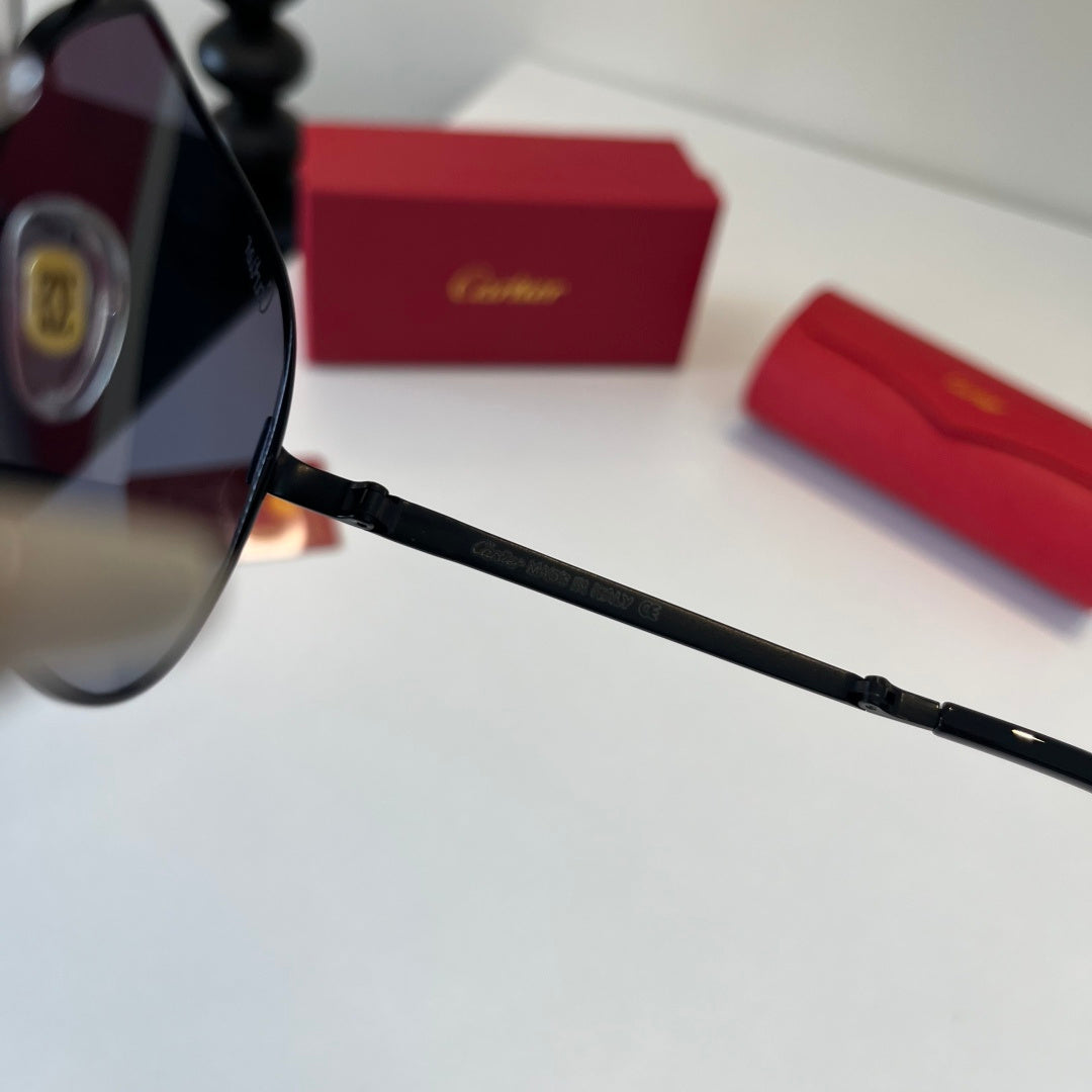 Cartier Folding Metal Rimless Silver Lens Sunglasses for Men & Women - 416000 - detail image 8