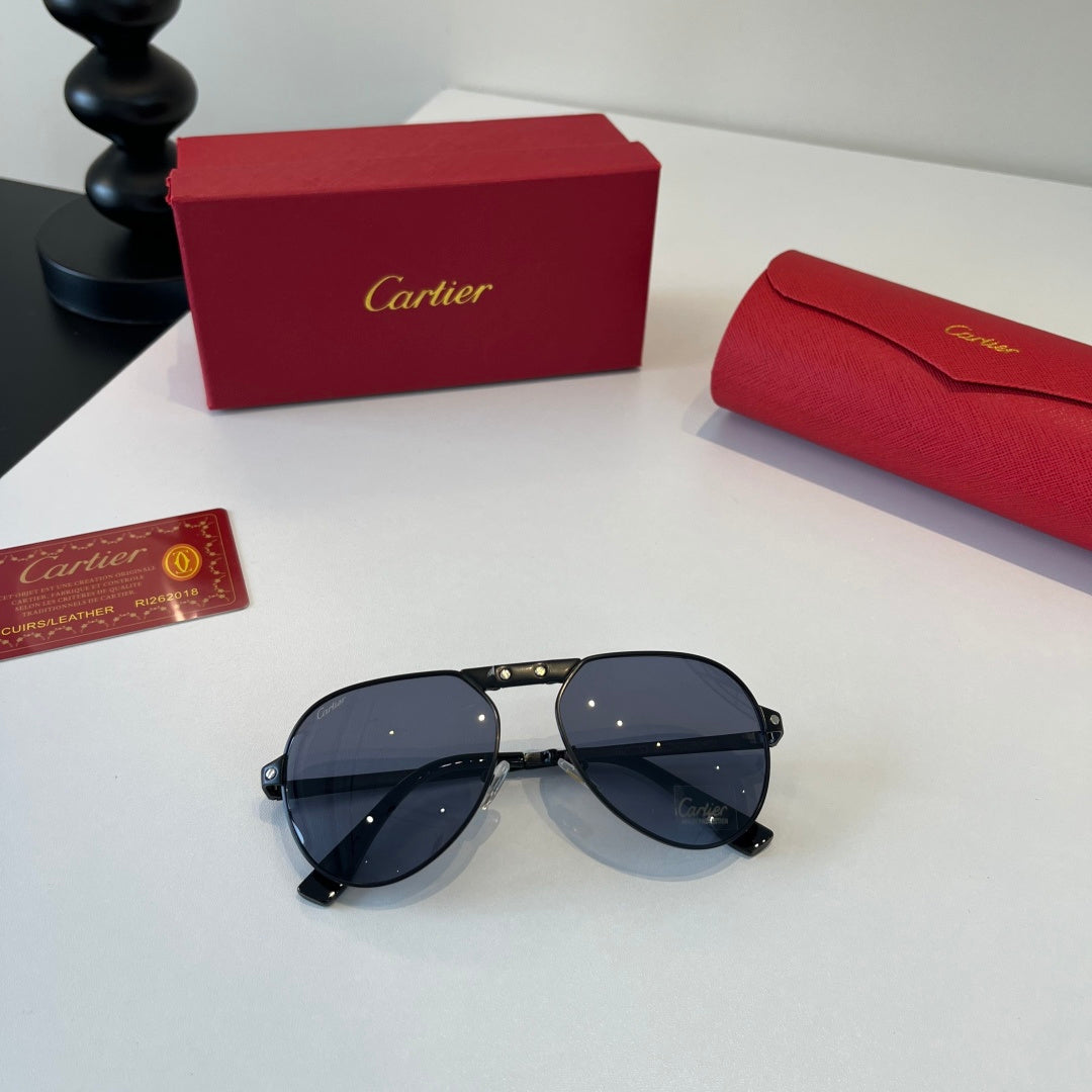 Cartier Folding Metal Rimless Silver Lens Sunglasses for Men & Women - 416000 - detail image 4
