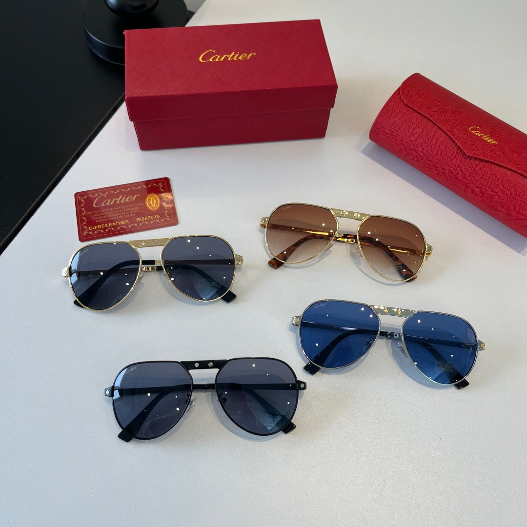 Cartier Folding Metal Rimless Silver Lens Sunglasses for Men & Women - detail image 11