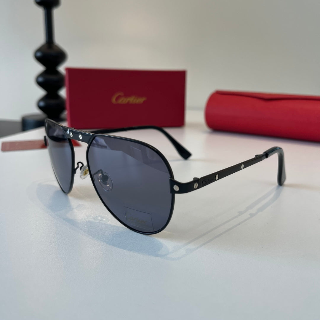 Cartier Folding Metal Rimless Silver Lens Sunglasses for Men & Women - 416000 - detail image 3