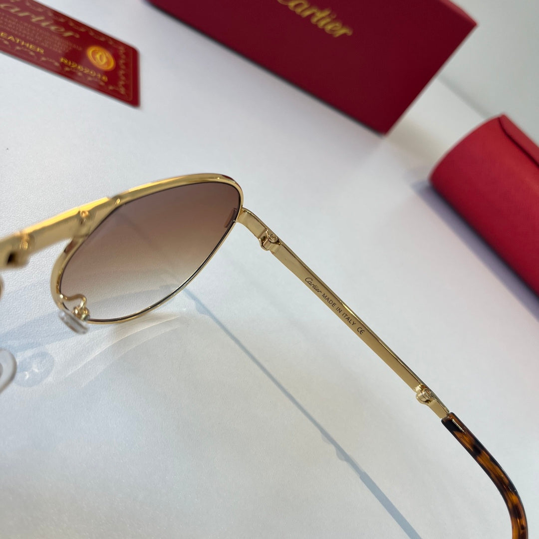 Cartier Folding Metal Rimless Brown Lens Sunglasses for Men & Women - 416001 - detail image 4