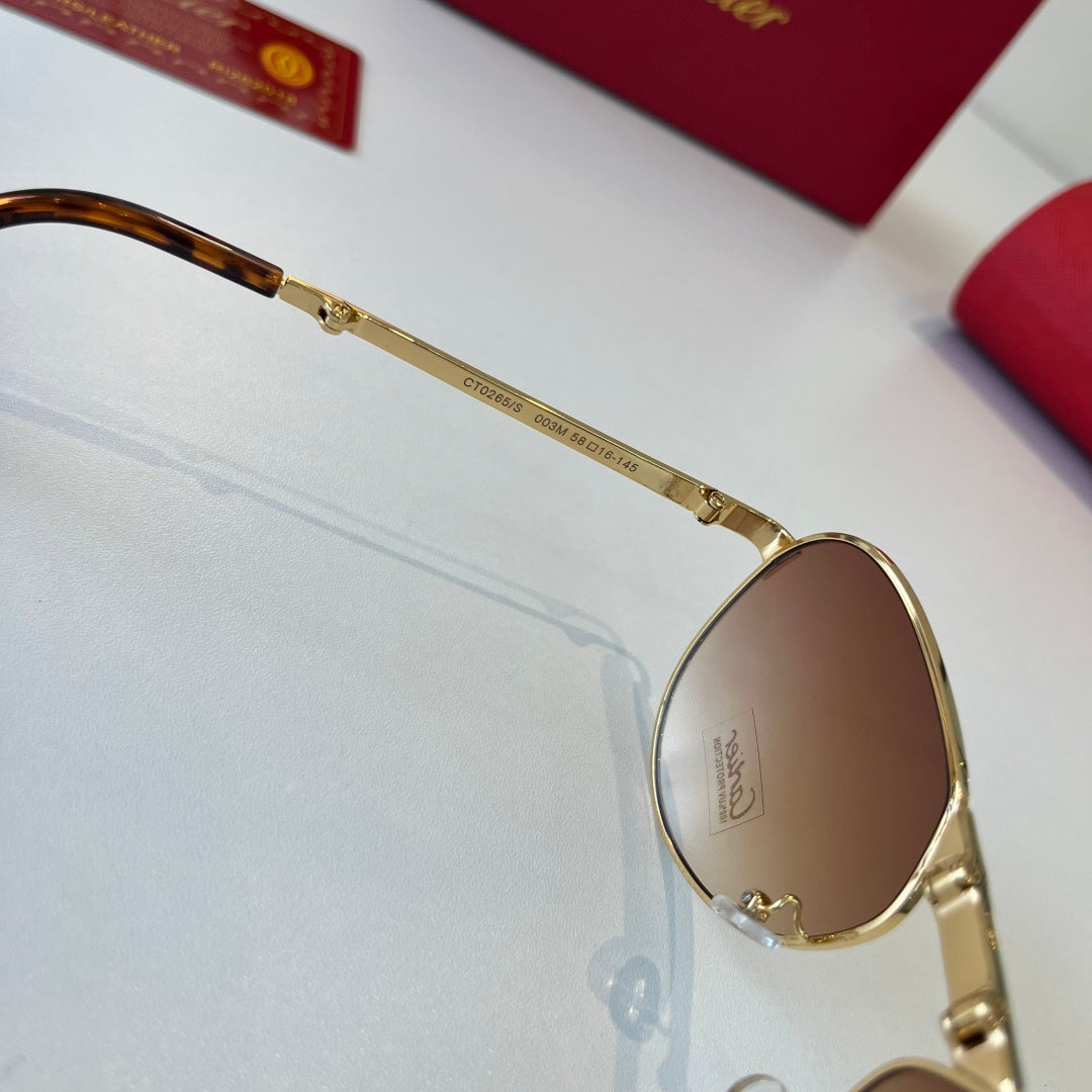Cartier Folding Metal Rimless Brown Lens Sunglasses for Men & Women - 416001 - detail image 5