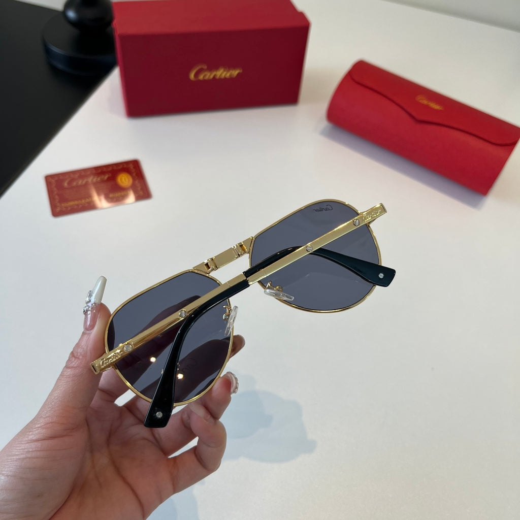 Cartier Folding Metal Rimless Silver Lens Sunglasses for Men & Women - 416002 - detail image 8