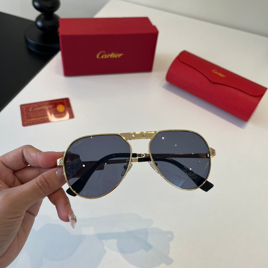 Cartier Folding Metal Rimless Silver Lens Sunglasses for Men & Women - 416002 - detail image 4